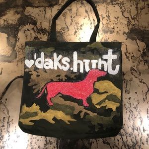 Dachshund Camouflage Tote 16”x15”